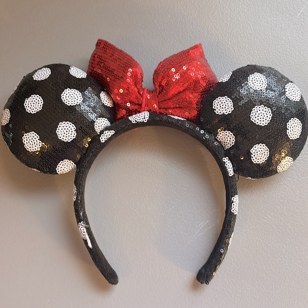 Adult Disney Minnie Mouse Ears Red Black - Picture 2 of 2